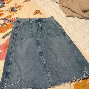 AMO Blue Denim A-Line Skirt